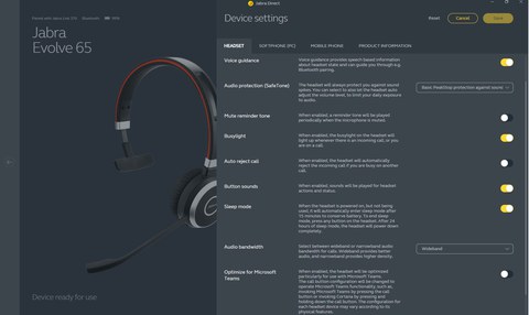 Jabra Direct Software Screenshot 2