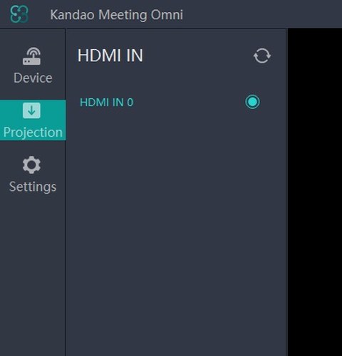 HDMI-Eingang konfigurien bei der Software Kandao Omni