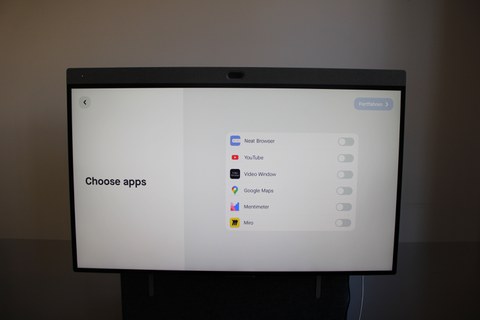 App Auswahl die vorher in Neat Pulse getroffen wurde