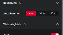 Untermenü Weissabgleich und Bildinhalt