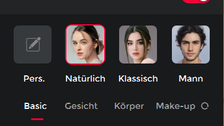 Untermenü Retusche