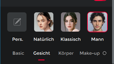 Untermenü Retusche am Beispiel des Mannes