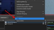 Quellen -> Webcam -> Filter