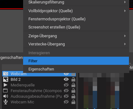 Filter für Webcam einfügen