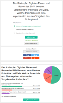 Screenshot: Online Umfrage zwischen den Vorlesungen zur Kurzzeitreflexion