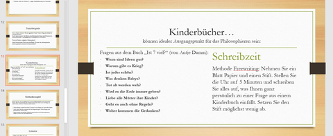 Screenshot: Kreative Aufgaben im digitalen Raum