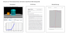Screenshot: Versuch zur Thermodynamik: Spezifische Wärmekapazität