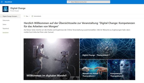 Screenshot: SharePoint Seite