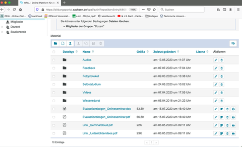 Screenshot: OPAL Kurs