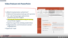 Screenshot: video podcast with presentation slides