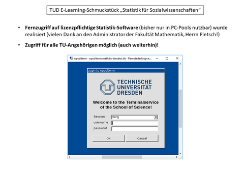 Präsentationsfolie: Fernzugriff auf lizenzpflichtige Statistik Software