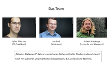 Präsentationsfolie: Team der Veranstaltung