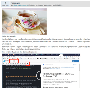 Screenshot: OPAL course notification