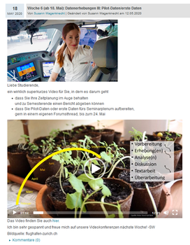 Screenshot: notice with embedded video