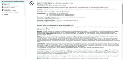 Screenshot: Opal-Kurs
