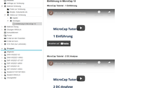Screenshot: OPAL-Kurs Videos für die Einführung in MicroCap 12