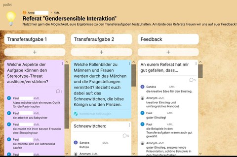 Screenshot: Padlet Gender