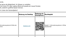 Informationen und QR-Code zur Teilnahme an Quizfragen