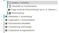 Screenshot: Struktur OPAL-Kurs