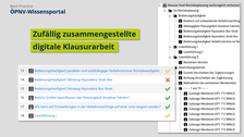 Screenshot ÖPNV-Wissensportal, Zufällig zusammengestellte Klausurarbeit, Struktur einer Klausur