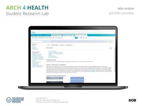 Wiki-Artikel auf OPAL schreiben, Laptop mit geöffneten Wiki in OPAL