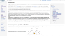 Screenshot E-Learning Modul, Thema Alpha-Fehler