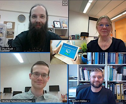 Vier Dozierende in einem Video-Call