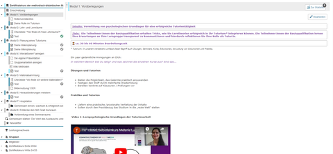 Screenshot des OPAL-Kurs