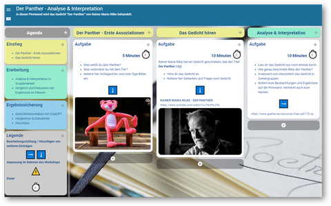Screenshot eines Padlets