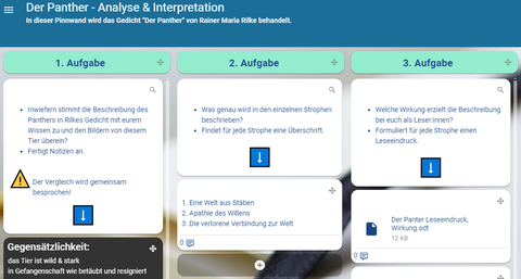 Screenshot eines Padlets