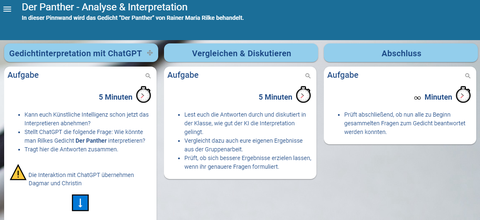 Screenshot eines Padlets
