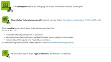 Die Seite stellt für die Onlinephase 