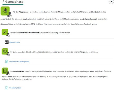 Diese Seite stellt alle wichtigen Termine, Materialien, Videos und Checklisten für die Präsenzphase zur Verfügung.