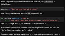 Screenshot von Anleitung in der Programmiercodes erklärt werden