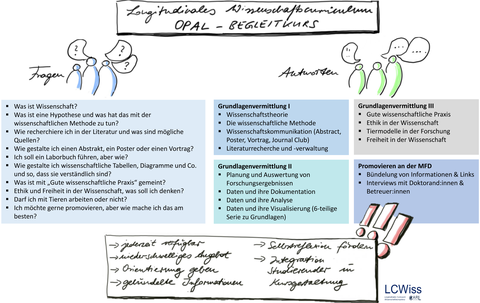 Grafik: Longitudinales Wissenschaftcurriculum, OPAL-Begleitkurs