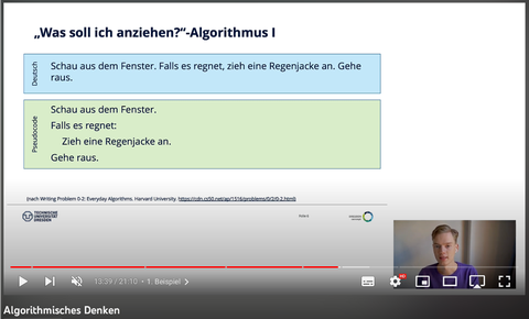 Screenshot aus Videoaufzeichnung des Programmierkurses für Geisteswissenschaftler
