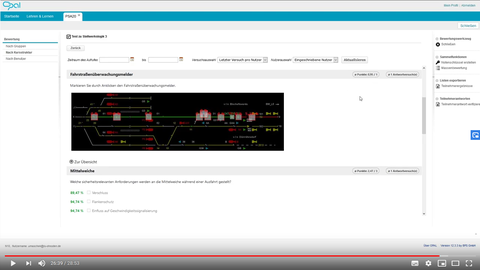 Screenshot: online test evaluation