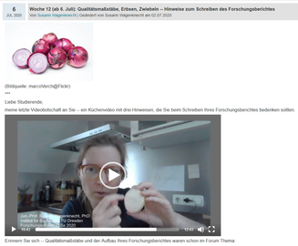 Screenshot: Mitteilung mit eingebundenem Video