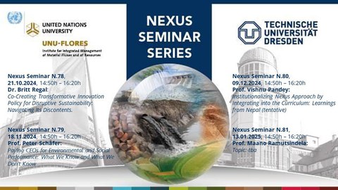 Collage: Nexus Seminar Series Uno Flores + TU Dresden