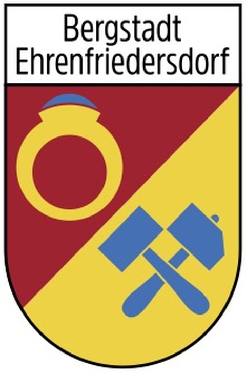 Hier ist das Wappen von Ehrenfriedersdorf zu sehen. 