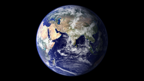 Bild der Weltkugel vor schwarzem Hintergrund