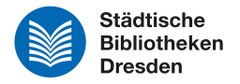 Logo der Dresdener Zentralbiliothek mit der Beschriftung "Städtische Bibliotheken Sachsen"