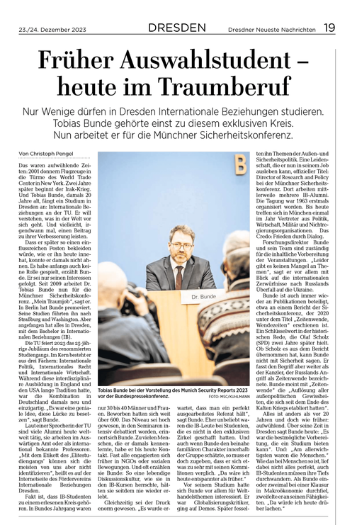 Artikel: Früher Auswahlstudent - heute Traumberuf