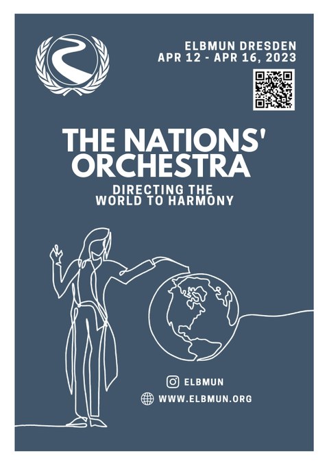 Poster elbMUN: The Nations' Orchestra - Directing the World to harmony" 