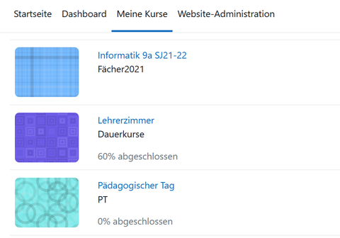 Screenshot aus Moodle