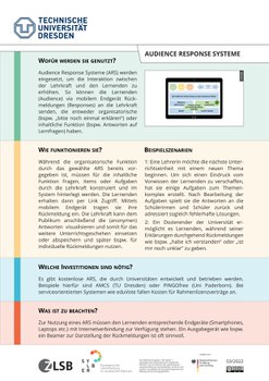 Medien-Steckbrief zu Audio Response Systemen (ARS)