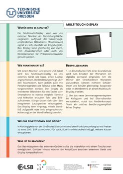 Medien-Steckbrief zum Multitouch-Display