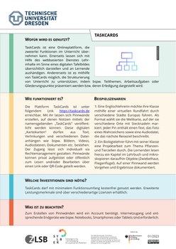 Medien-Steckbrief zu TaskCards