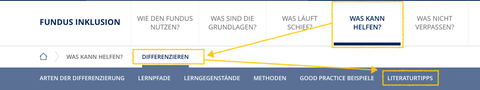 Navigation für Litaratur zu Themenbereichen