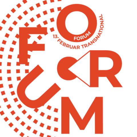 Logo mit den Worten Forum in orange